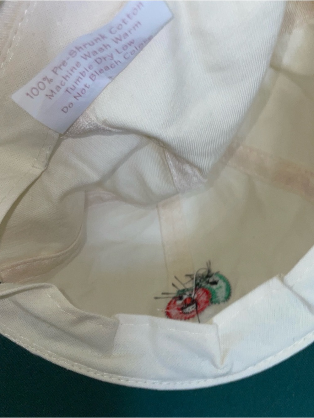 Vegetables VINTAGE White and Green Cotton Baseball Cap-adjustable fabric - Picture 9 of 9